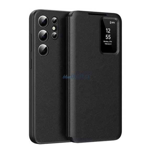 Carcasă Standing (FLIP activ, deschidere laterală, Smart View Cover) BLACK Samsung Galaxy S25 Ultra (SM-S938)