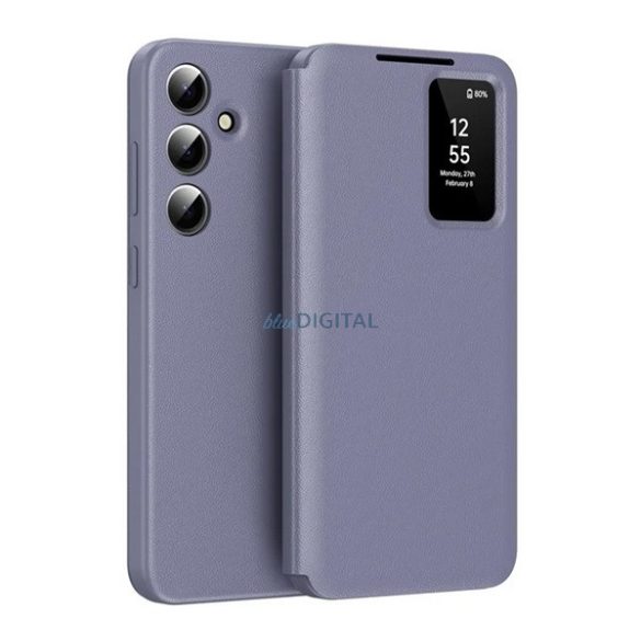 Husă permanentă (FLIP activ, deschidere laterală, Smart View Cover) LILA Samsung Galaxy S24 (SM-S921)