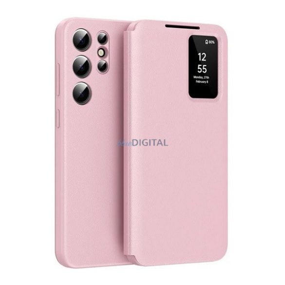 Carcasă Standing (Active FLIP, deschidere laterală, Smart View Cover) ROSE COLOUR Samsung Galaxy S24 Ultra (SM-S928)