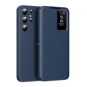 Carcasă Standing (active FLIP, deschidere laterală, Smart View Cover) Flush Blue Samsung Galaxy S22 Ultra (SM-S908)