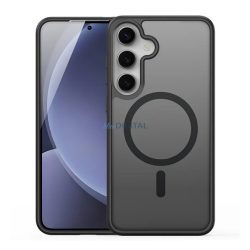   HUSĂ! - DUX DUCIS YIND silicon telefon protector (rezistent la șocuri, protector de cameră, mat, MagSafe, kickstand) BLACK Samsung Galaxy S25 (SM-S931)