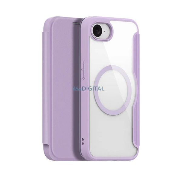 DUX DUCIS SKIN X PRO Carcasă Standing Leather Effect (FLIP, deschidere laterală, RFID, MagSafe) LILA Apple iPhone 16e