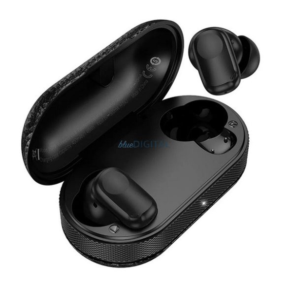 Căști bluetooth HOCO EQ19 STAREO (v5.4, TWS, microfon + încărcător) NEGRU