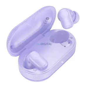HOCO EQ19 căști bluetooth Stereo (v5.4, TWS, microfon + încărcător) LILA