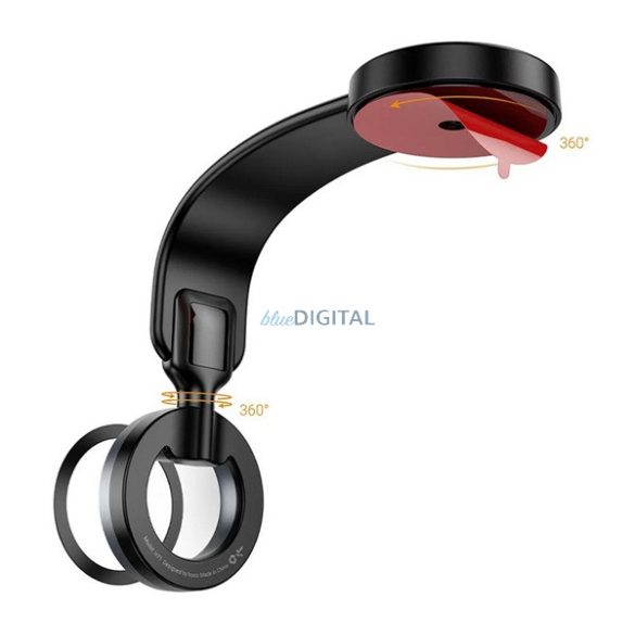 Suport auto HOCO H71 (tablou de bord, autoadeziv, reglabil, magnetic, 360°) NEGRU