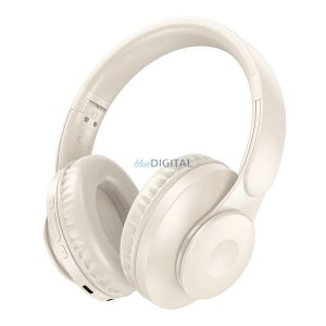 HOCO W45 căști bluetooth Stereo (v5.3, microfon, cititor de carduri, pliabil, conector jack 3,5 mm) ALB