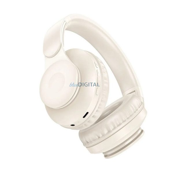 HOCO W45 căști bluetooth Stereo (v5.3, microfon, cititor de carduri, pliabil, conector jack 3,5 mm) ALB