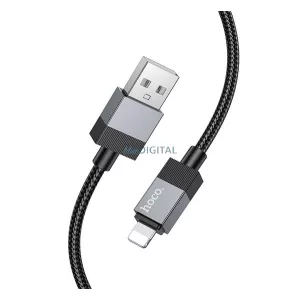 HOCO X110 cablu de date (USB - lightning, 2.4A, încărcător rapid, 100cm, șiret) NEGRU