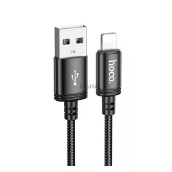   HOCO X89 cablu de date (USB - lightning, 2.4A, încărcător rapid, 200cm, șiret) NEGRU