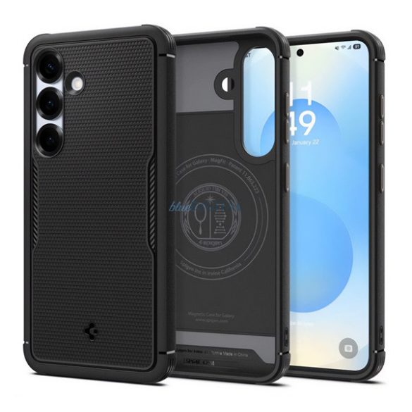 SPIGEN CORE ARMOR MAG silicon protector de telefon (rezistent la șocuri, protecția camerei, suprafață dură, MagSafe) BLACK Samsung Galaxy S25 (SM-S931)