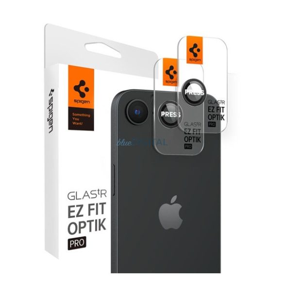 SPIGEN OPTIK PRO geam de protecție pentru camera foto 2pcs (9H, doar lentila) BLACK Apple iPhone 16e