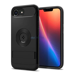 SPIGEN SLIM ARMOR MAG silicon telefon protector (spate din plastic, rezistent la șocuri, colț pernă de aer, MagSafe) Negru Apple iPhone 16e