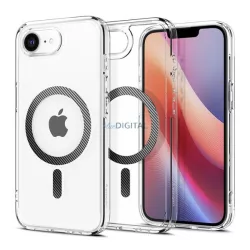   HUSĂ! - SPIGEN ULTRA HYBRID MAG plastic protector de telefon (rezistent la impact, cadru pernă de aer, model de carbon, MagSafe) pentru Apple iPhone 16e