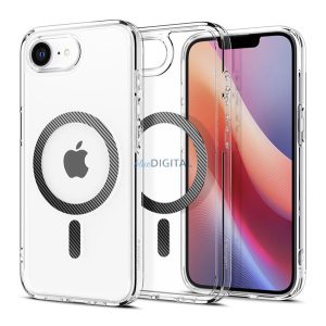 SPIGEN ULTRA HYBRID MAG plastic protector de telefon (rezistent la impact, cadru pernă de aer, model de carbon, MagSafe) pentru Apple iPhone 16e