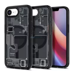   HUSĂ! - SPIGEN ULTRA HYBRID ZERO ONE plastic protector de telefon (rezistent la șocuri, bubble cadru, MagSafe) Negru Apple iPhone 16e