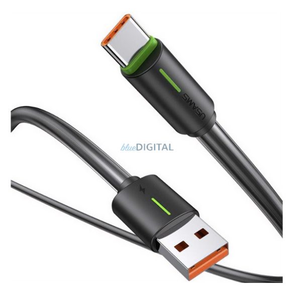 USAMS YU cablu de date (USB - Tip-C, 18W, încărcător rapid, 100cm, șiret) NEGRU