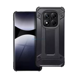 HUSĂ! - Defender Silicone Phone Protector (rezistent la șocuri, călcâi cu bule, efect metalic) Negru Xiaomi Redmi Note 14 Pro 5G
