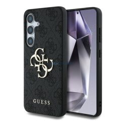   HUSĂ! - GUESS 4G BIG LOGO silicon protector de telefon (rezistent la șocuri, piele efect spate) Negru Samsung Galaxy S25 (SM-S931)