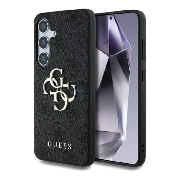 HUSĂ! - GUESS 4G BIG LOGO silicon protector de telefon (rezistent la șocuri, piele efect spate) Negru Samsung Galaxy S25 Plus (SM-S936)
