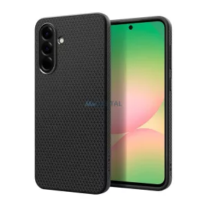 HUSĂ! - SPIGEN LIQUID AIR silicon telefon protector (rezistent la șocuri, bubble heel, diamant) Negru Samsung Galaxy A56 5G (SM-A566)