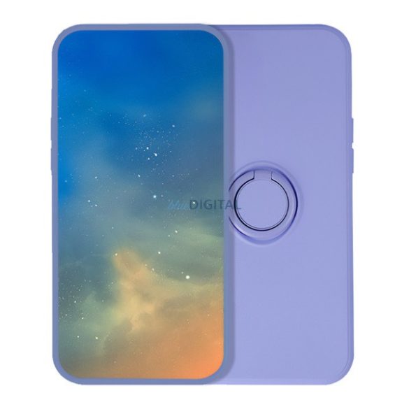 Silicon protector de telefon (inel titular, microfibră pluș interior, magnetic, protector de cameră) Violet Xiaomi Redmi Notă 14 Pro 4G