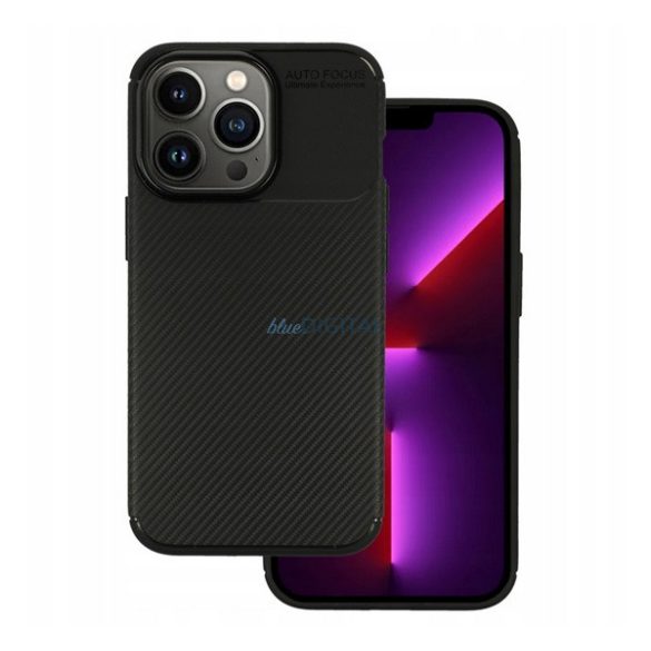 Silicon protector de telefon (rezistent la șocuri, bubble heel, model de carbon) Negru Xiaomi Redmi Notă 14 Pro 4G
