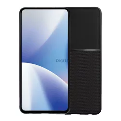   HUSĂ! - Silicon protector de telefon (rezistent la șocuri, magnetic, spate din piele, cu dungi) Negru Xiaomi Redmi Notă 14 Pro 4G