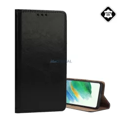   HUSĂ! - Caz permanent, piele naturală (FLIP, deschidere laterală, desktop) Negru Xiaomi Redmi Notă 14 Pro 4G