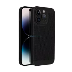   HUSĂ! - Protector de plastic pentru telefon (respirabil, cu găuri, protecție pentru cameră) Negru Xiaomi Redmi Note 14 Pro 4G