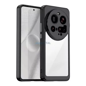 HUSĂ! - Silicon protector de telefon (rezistent la șocuri, spate transparent) Negru Xiaomi 15 Ultra