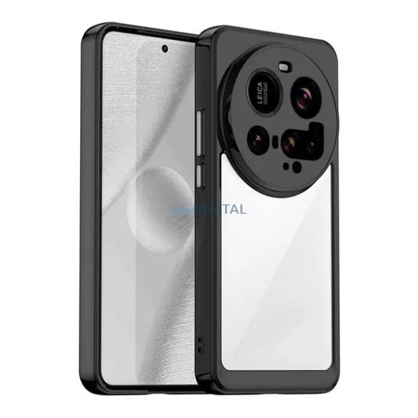 HUSĂ! - Silicon protector de telefon (rezistent la șocuri, spate transparent) Negru Xiaomi 15 Ultra