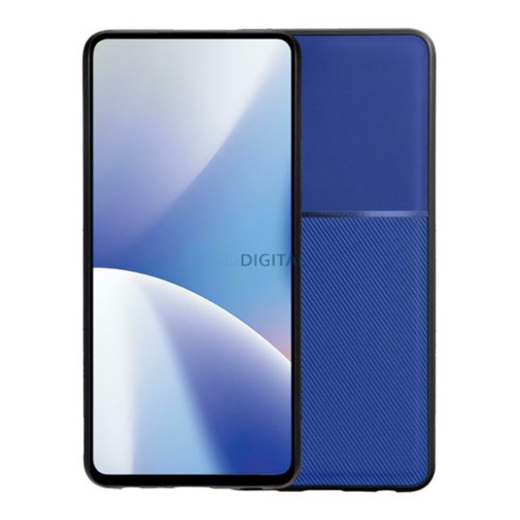 Silicon protector de telefon (rezistent la șocuri, magnetic, efect de piele spate, dungi) CUTTING BLUE Xiaomi 15