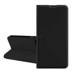   HUSĂ! - Carcasă permanentă, efect piele (FLIP, interior silicon, deschidere laterală, suport desktop, buzunar pentru carduri) Negru Apple iPhone 16e