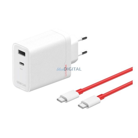 Încărcător de rețea ONEPLUS SUPERVOOC USB + priză Type-C (120W, încărcător rapid PD + cablu Type-C) ALB