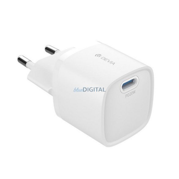 DEVIA EXTREME MINI încărcător de rețea cu priză Type-C (20W, GaN, încărcător rapid PD) ALB