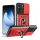 Protector de telefon din silicon Defender (rezistent la șocuri, inel de reținere, protector pentru cameră) Roșu Honor X8c