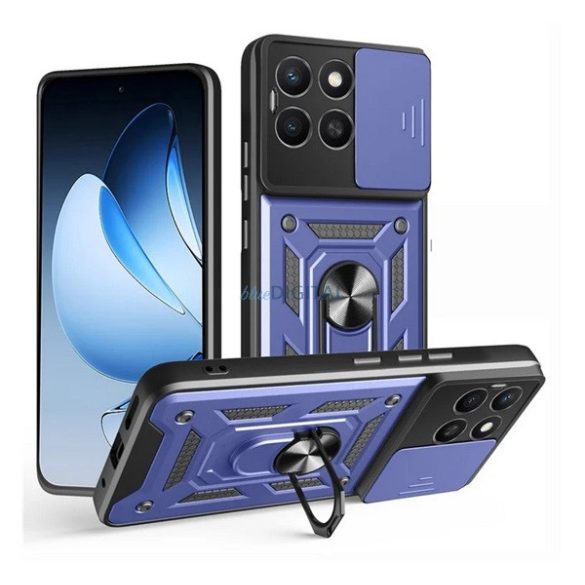 Protector de telefon din silicon Defender (rezistent la șocuri, inel de reținere, protector de cameră) BLUE Honor X8c