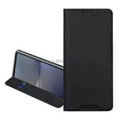   HUSĂ! - DUX DUCIS SKIN PRO caz în picioare, efect de piele (FLIP, deschidere laterală, buzunar pentru carduri, suport pentru desktop) Negru Oppo Reno 13 F 5G