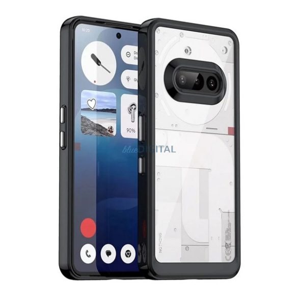 Silicon protector de telefon (rezistent la impact, spate acrilic, protector de cameră) Negru Nothing Phone (3a)
