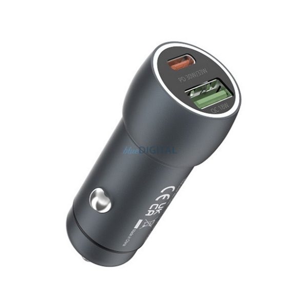 DEVIA EXTREME încărcător auto USB+Type-C (48W, încărcător rapid PD 3.0) VERDE