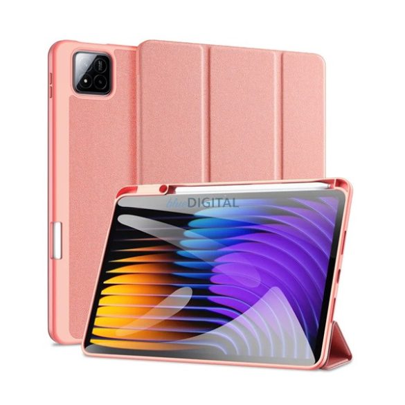 DUX DUCIS DOMO caz în picioare, efect de piele (activ FLIP, deschidere laterală, TRIFOLD, suport de birou, suport de creion) ROSE Xiaomi Pad 7 Pro, Pad 7