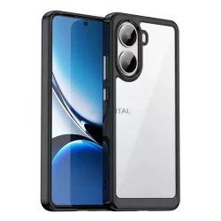   HUSĂ! - Silicon protector de telefon (rezistent la șocuri, spate transparent) Negru Xiaomi Poco X7 Pro
