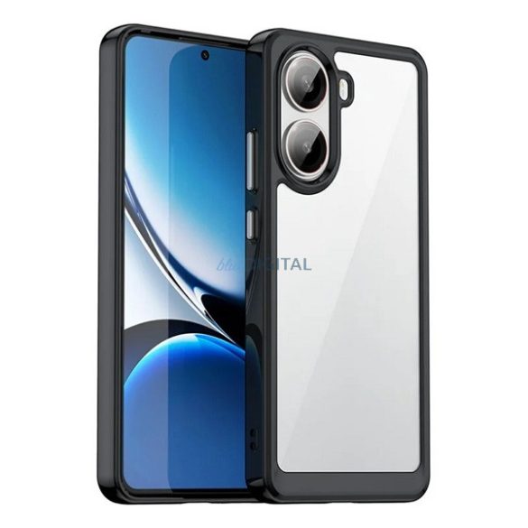 Silicon protector de telefon (rezistent la șocuri, spate transparent) Negru Xiaomi Poco X7 Pro