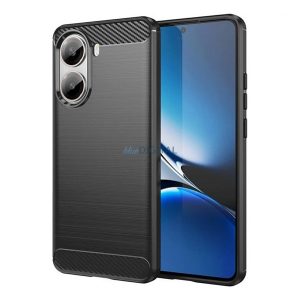 Silicon protector de telefon (rezistent la impact, călcâi pernă de aer, periat, model de carbon) Negru Xiaomi Poco X7 Pro