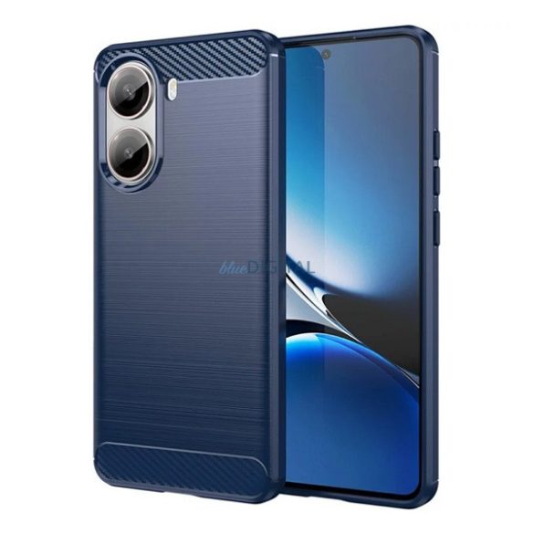 Silicon protector de telefon (rezistent la impact, călcâi pernă de aer, periat, model de carbon) CUSHION BUTTON Xiaomi Poco X7 Pro