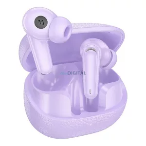 HOCO EQ23 cască bluetooth Stereo (v5.4, TWS, microfon + încărcător) LILA