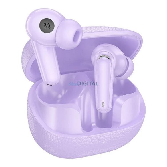 HOCO EQ23 cască bluetooth Stereo (v5.4, TWS, microfon + încărcător) LILA