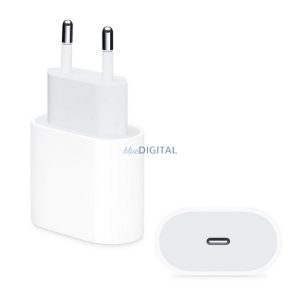 Încărcător APPLE AC Type-C (20W, încărcător rapid PD, succesor MUVV3ZM/A și MHJE3ZM/A) ALB