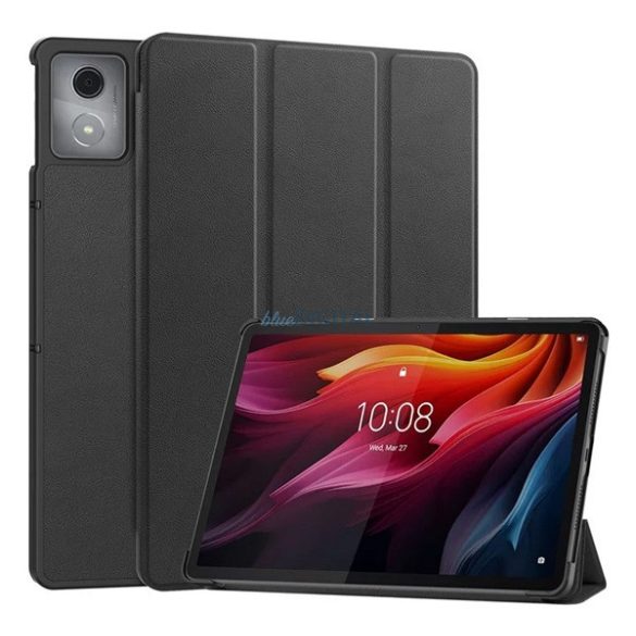 Husă permanentă, efect piele (FLIP activ, deschidere laterală, TRIFOLD, desktop) BLACK Lenovo Tab K11 Plus (TB352)