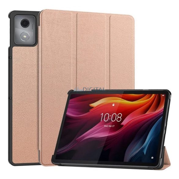 Husă permanentă, efect piele (FLIP activ, deschidere laterală, TRIFOLD, desktop) GOLDEN RUSAL Lenovo Tab K11 Plus (TB352)